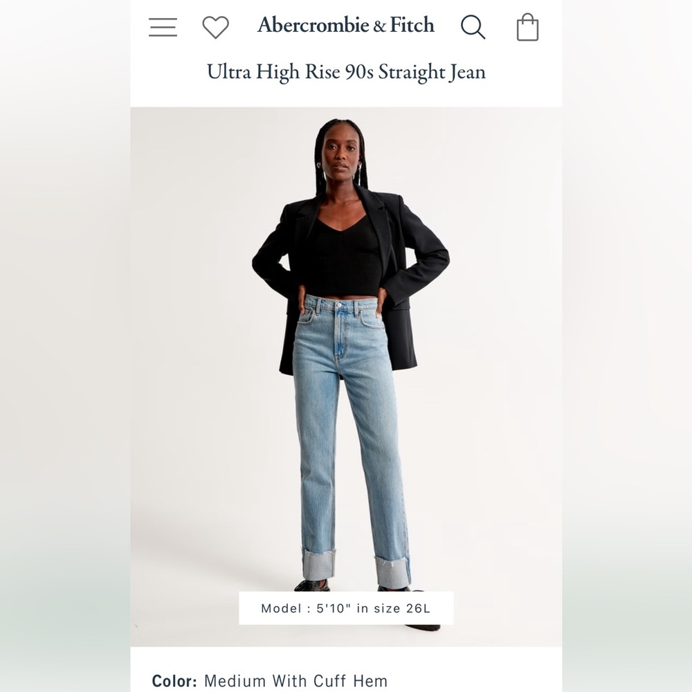Ultra High Rise 90s Straight Jean w/ cuffed hem